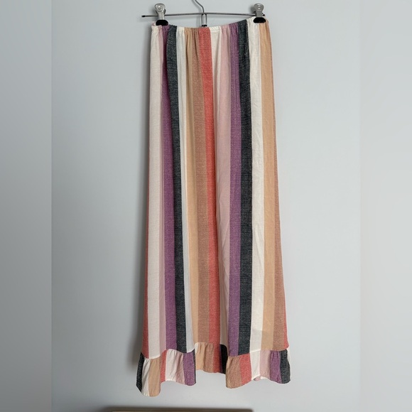 Forever 21 High Low Skirt Large Long Striped Ruffle Boho Cottagecore - Picture 10 of 11